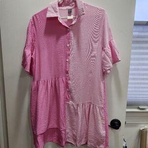 SHEIN Pink Collared Shirt Dress Women Size US 6 - Medium